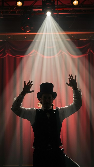Magician performing on stage at Chicago's Theatre of Magic at the Palmer House