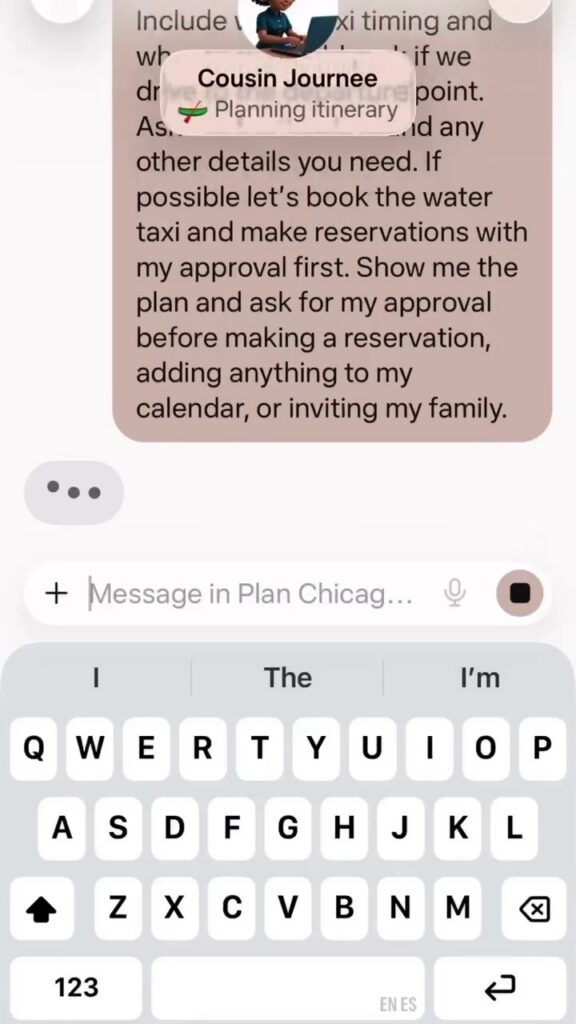 Muse by Meta working on a Chicago itinerary