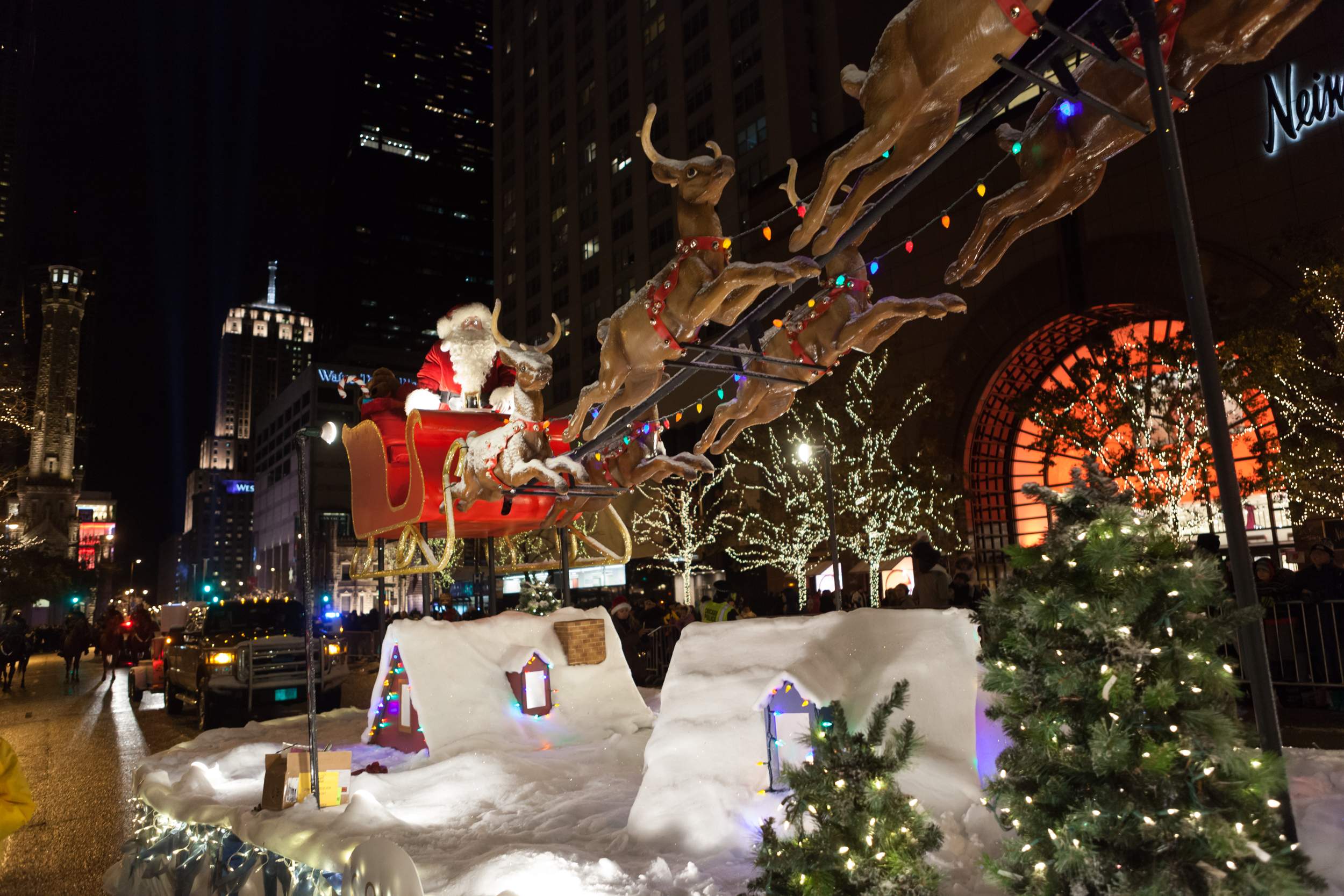 Magnificent Mile Lights Festival parade in Chicago