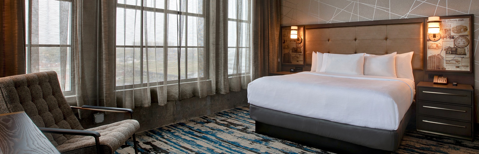 Hotel room at Embassy Suites Rockford Riverfront — Chicago hotels worth the stay